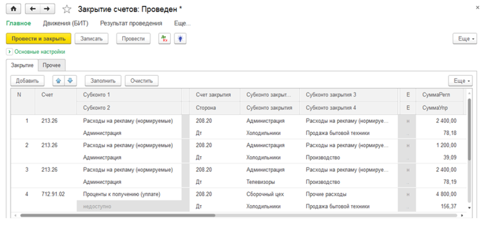 Закрытие счетов в БИТ.ФИНАНС